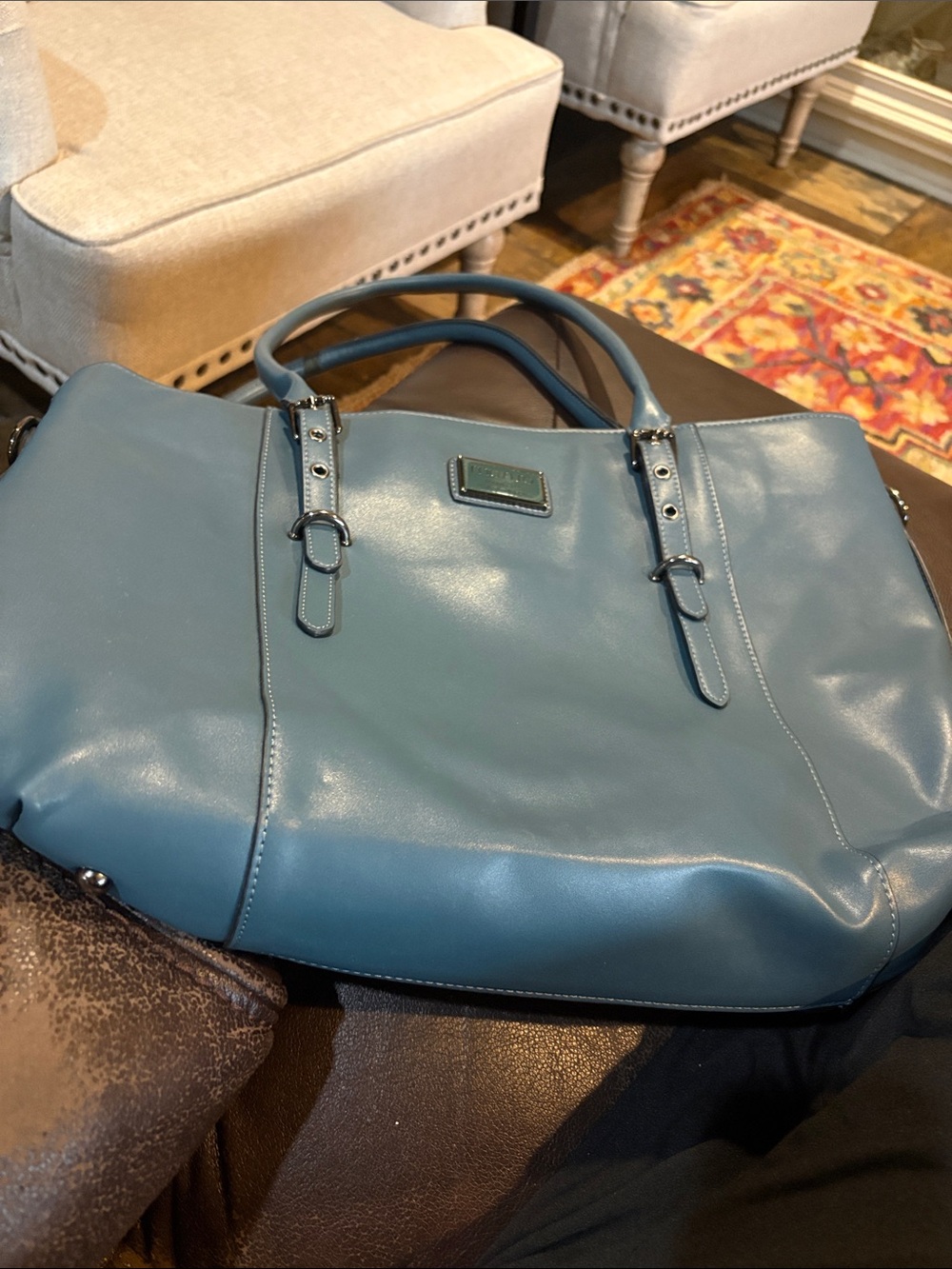 MOSISO LAPTOP LEATHER  Bag in Teal - Women's Handbag